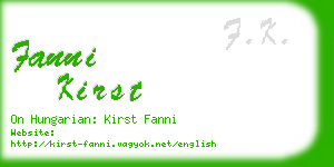 fanni kirst business card